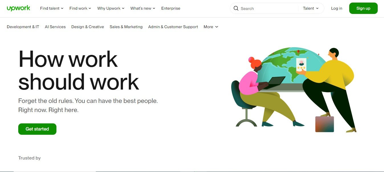 Interface of One of the Famous Freelance Website (upwork)